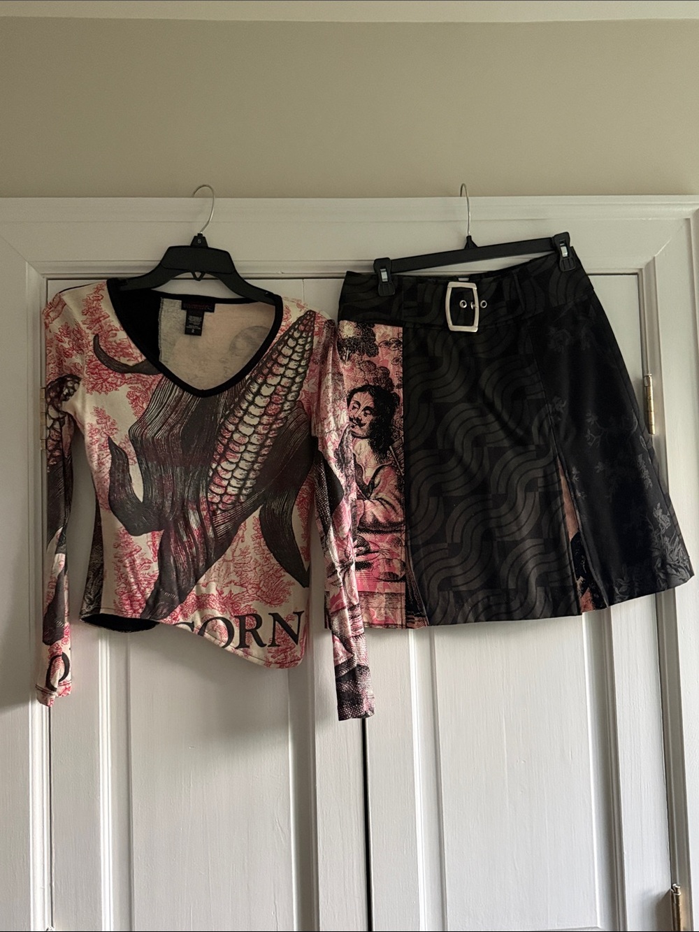 Custo Barcelona A-Line Skirt with Buckle Waist and matching Long-sleeved Tee